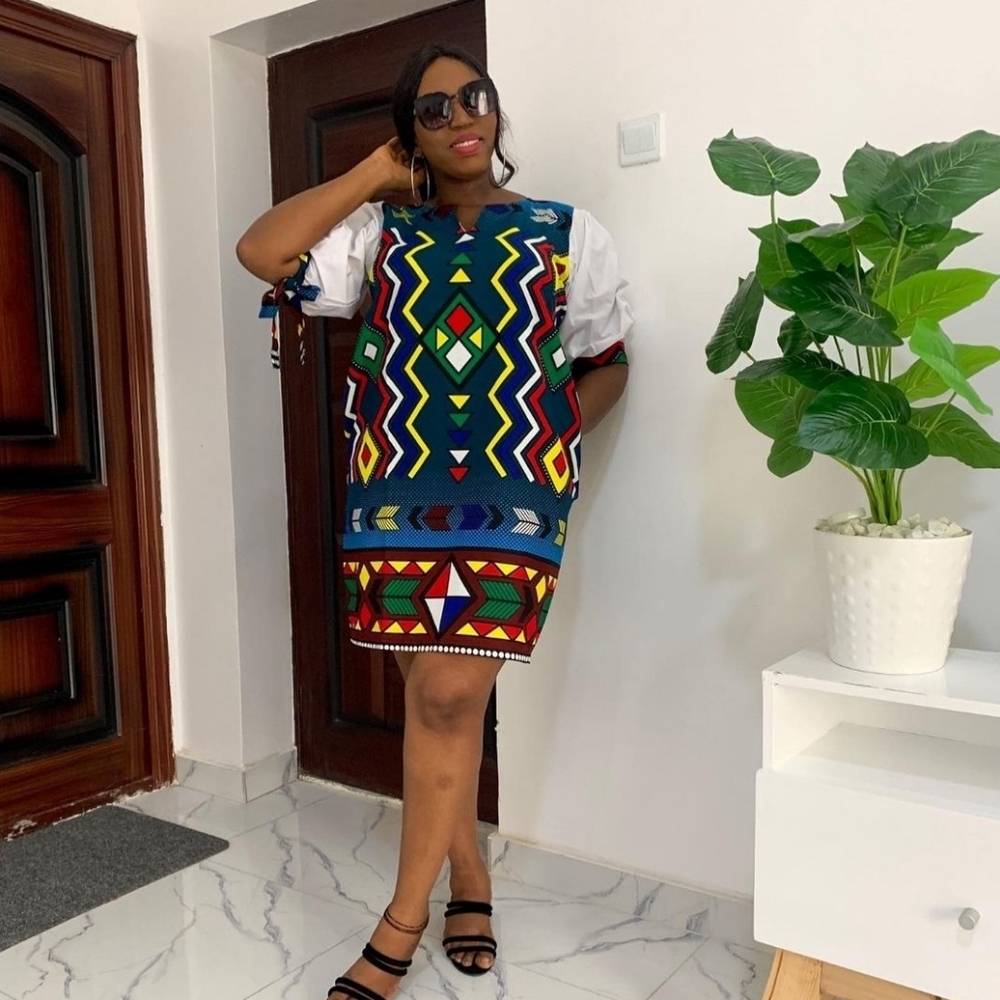 Ankara  midi dress size 14/16 no zipper ea…